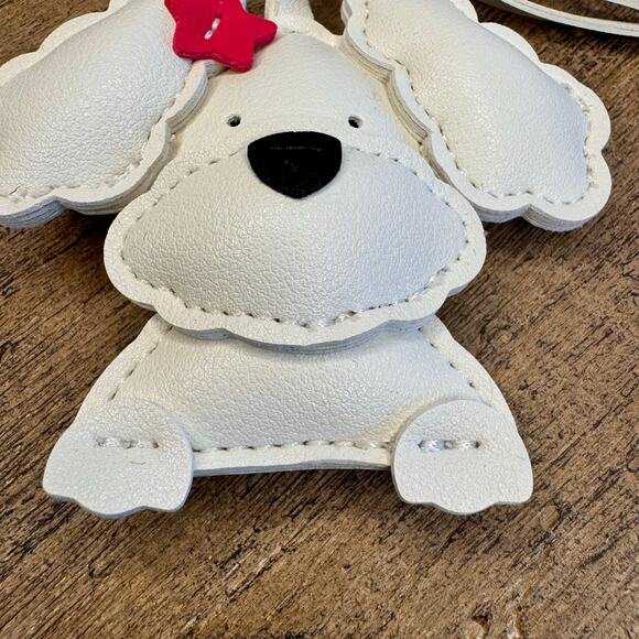 White Fluffy Ear Dog Bag Charm Poodle Yorkie Small Dog Purse Charm Dog Gift NEW - Picture 6 of 8